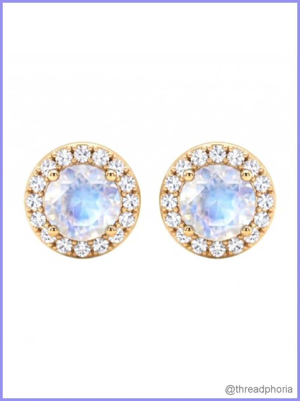 925 Sterling Silver Moonstone Stud Earrings for Women